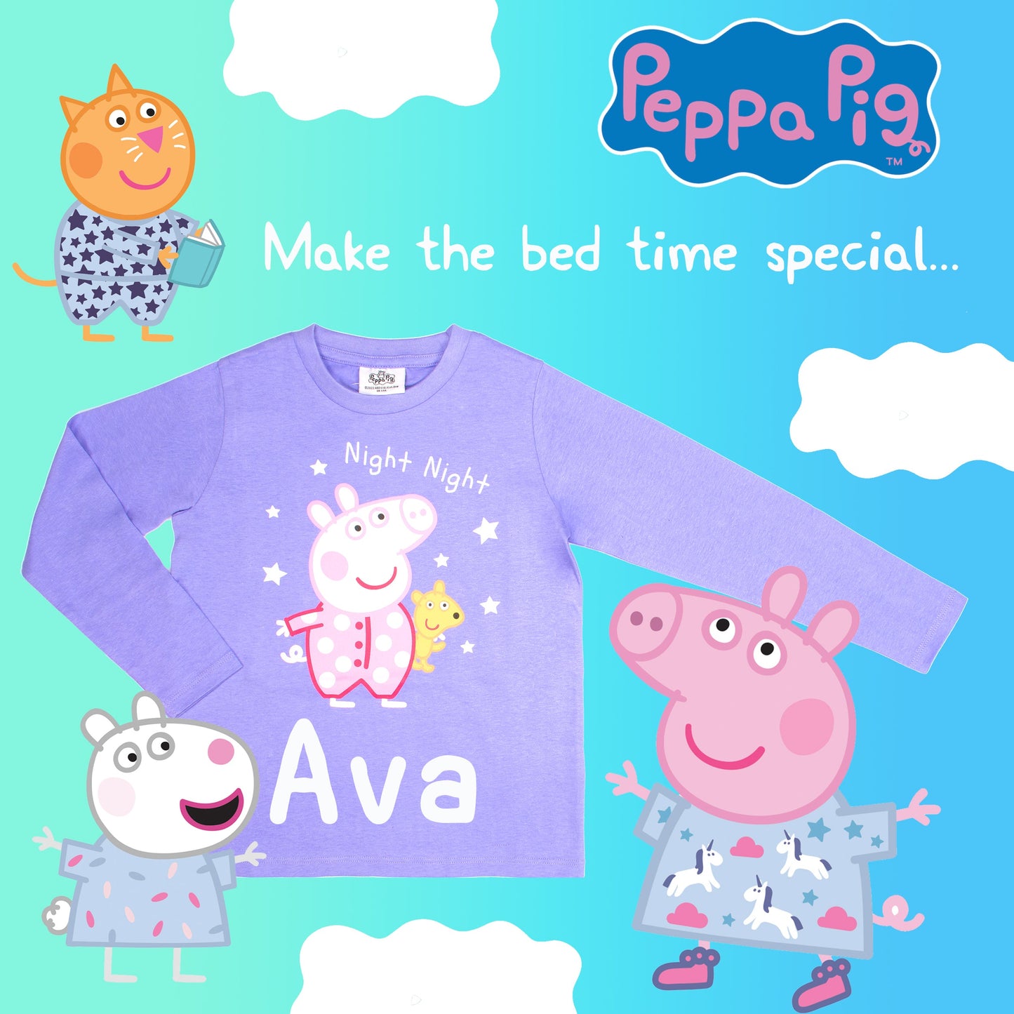 Peppa Pig Personalized Pyjamas - Pink & Purple