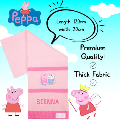 Peppa Pig Girls' Personalised Winter Scarf