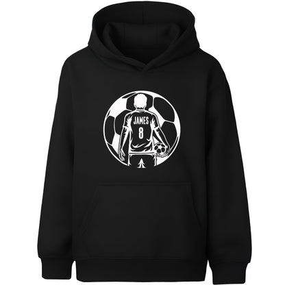 Fringoo football Sweat à capuche noir garçon Cotton Rich Soft Hooded Sweatshirt- football Ball noir