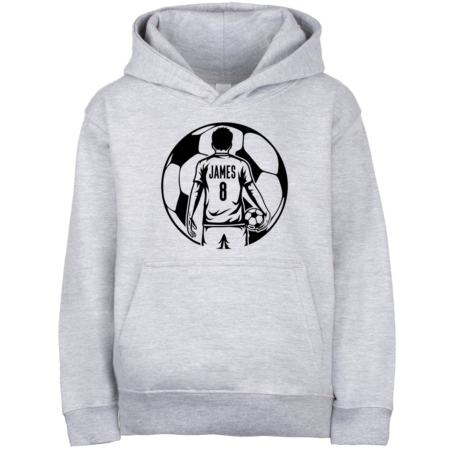Fringoo football Sweat à capuche gris garçon Cotton Rich Soft Hooded Sweatshirt- football Ball garçon gris