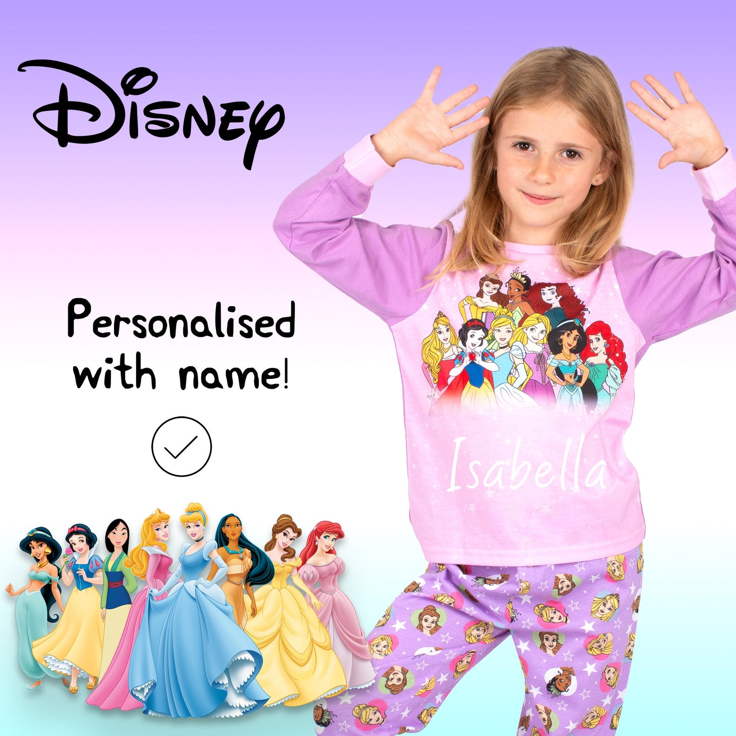 Disney Christmas Personalised Pyjamas - PINK