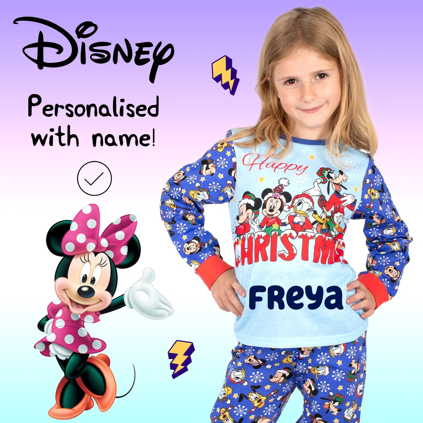 Disney Christmas Personalised Pyjamas - BLUE