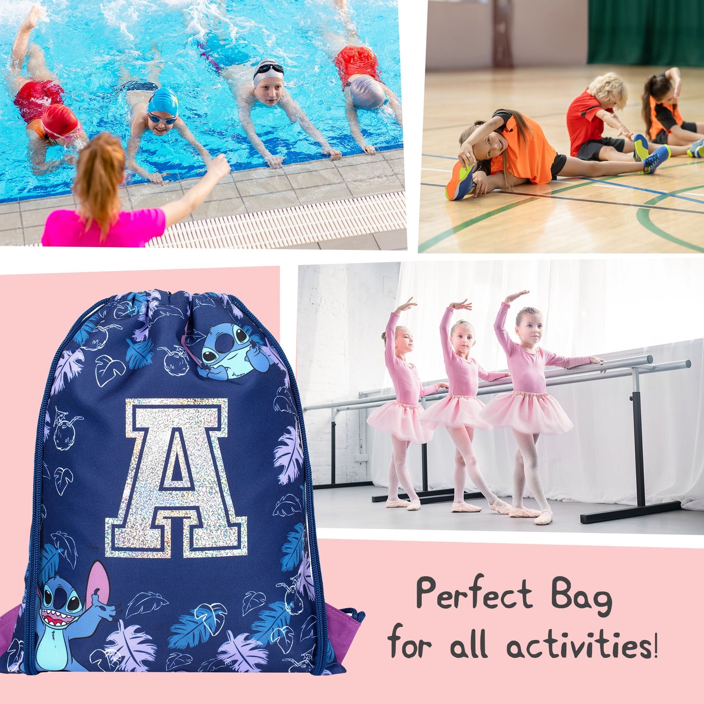 Personalized Drawstring Bags - Stitch