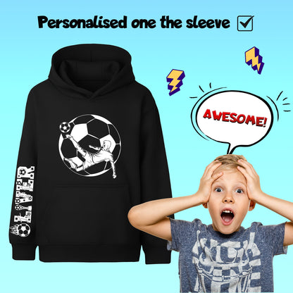 Fringoo football Sweat à capuche noir garçon Cotton Rich Soft Hooded Sweatshirt- football Sleeve noir