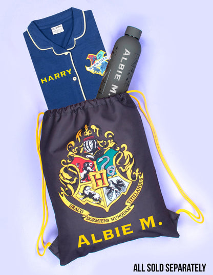 Harry Potter Personalized Pajamas with Buttons - Navy Blue