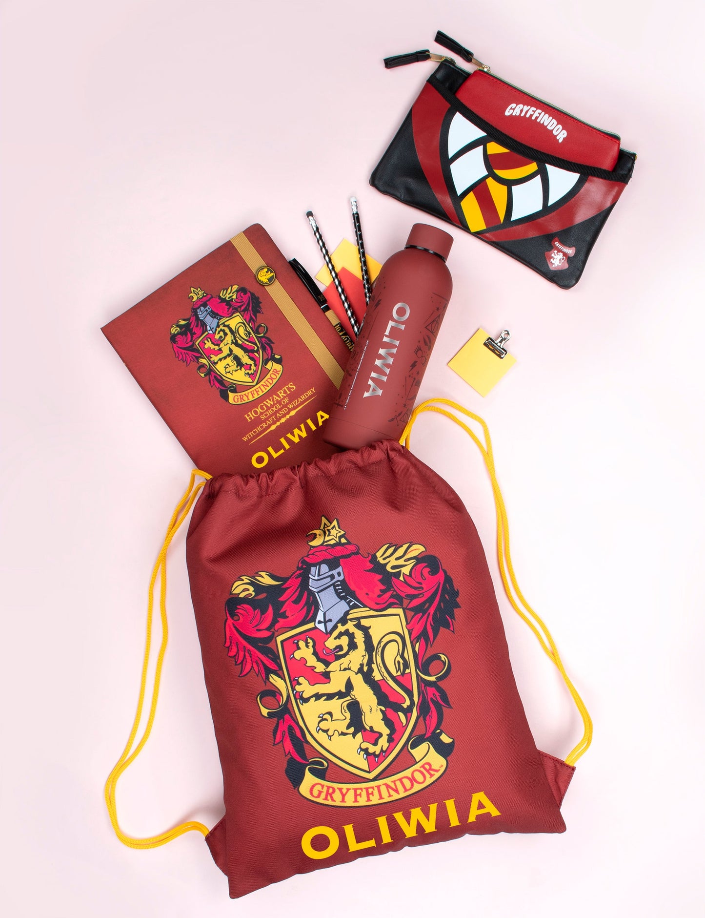 Official Warner Bros /Harry Potter Gryffindor Personalised Drawstring Bag | Kids PE Bag | Fringoo