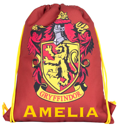 Official Warner Bros /Harry Potter Gryffindor Personalised Drawstring Bag | Kids PE Bag | Fringoo