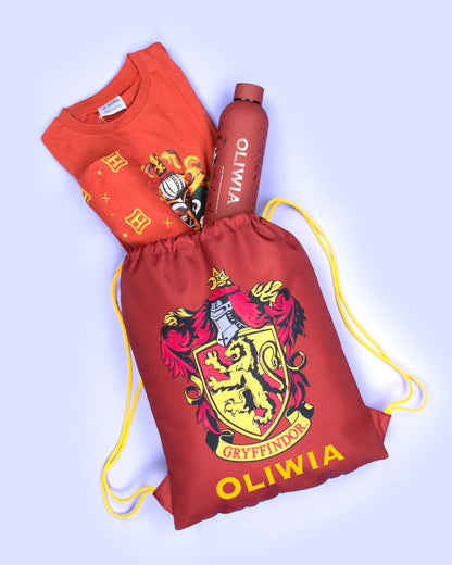 Official Warner Bros /Harry Potter Gryffindor Personalised Drawstring Bag | Kids PE Bag | Fringoo
