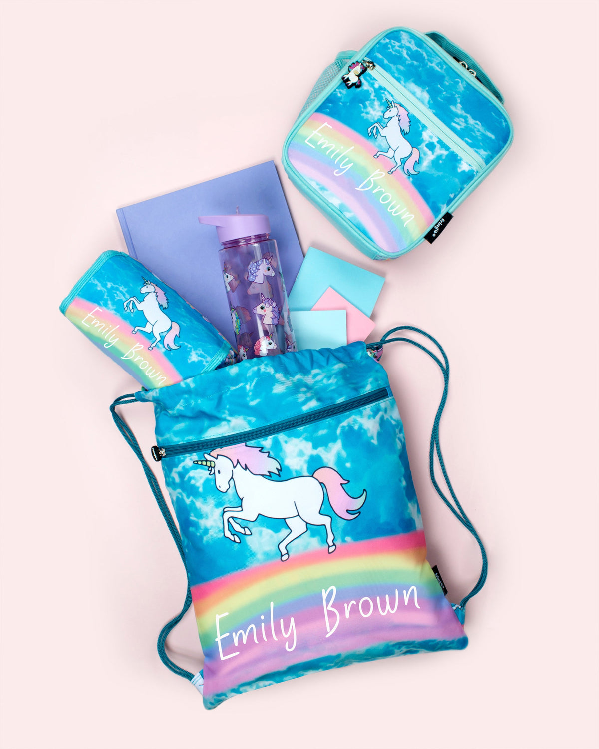 Personalized Lunch Bag - Unicorn Clouds