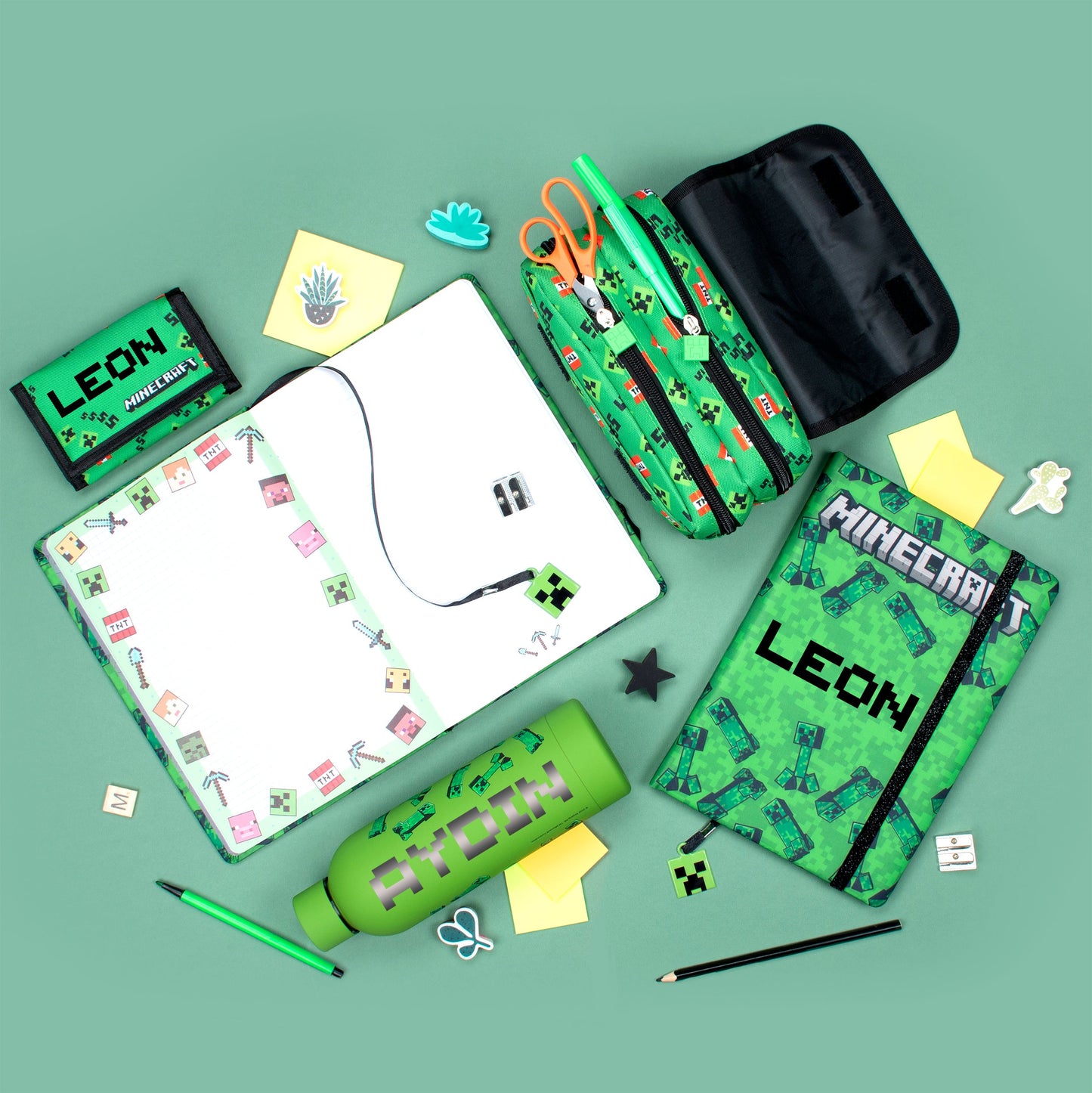 Personalized Minecraft Notebook - Green