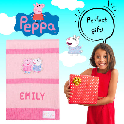 Peppa Pig Girls' Personalised Winter Scarf