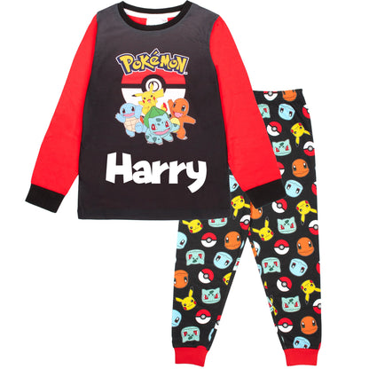 Pokémon – Long Sleeve Pyjamas – 100% Cotton, Soft & Warm Winter PJs