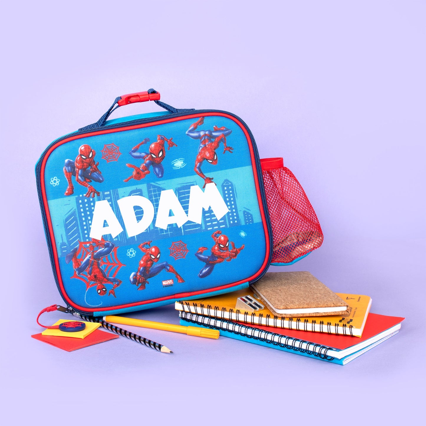 Personalized Lunch Bag - Spiderman Blue