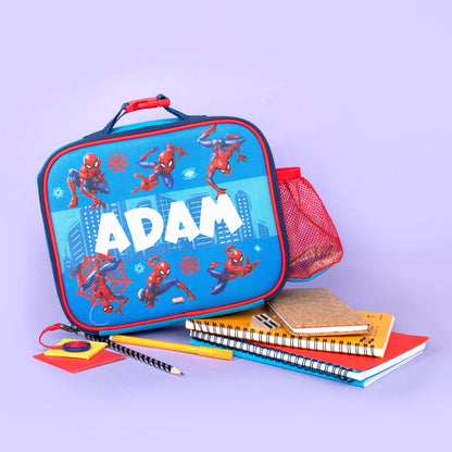 Personalized Lunch Bag - Spiderman Blue