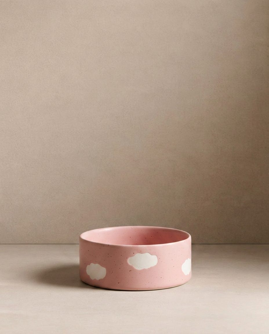 Pink Cloud Pet Bowl 14cm 2 Piece Set