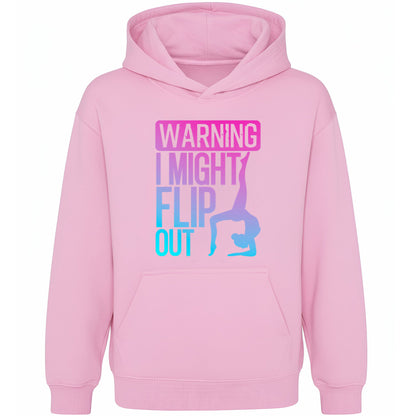 Fringoo Gymnastic Sweat à capuche for enfant Cotton Rich Soft Hooded Sweatshirt- Gymnastic Flip out- rose