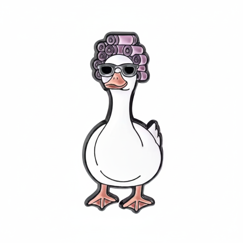 Pin’s Canard Blanc Glamour au Salon de Beauté