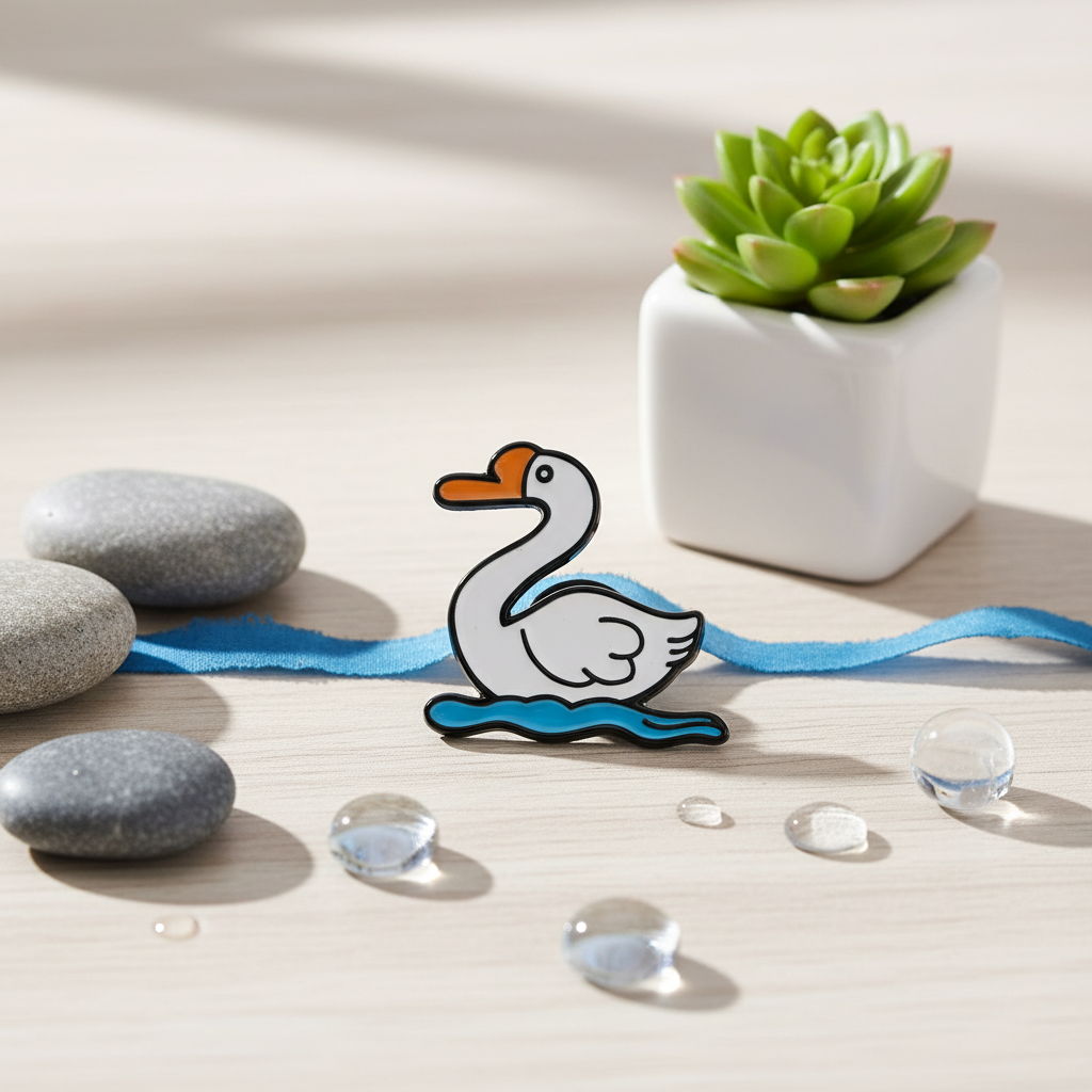 Photo produit - Pin's Canard Blanc sur l’eau