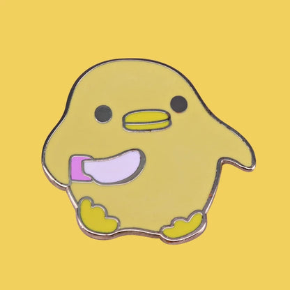 Pin’s Canard Jaune avec Couteau – visuel produit