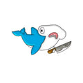 Hammerhead Shark with Knife Pin