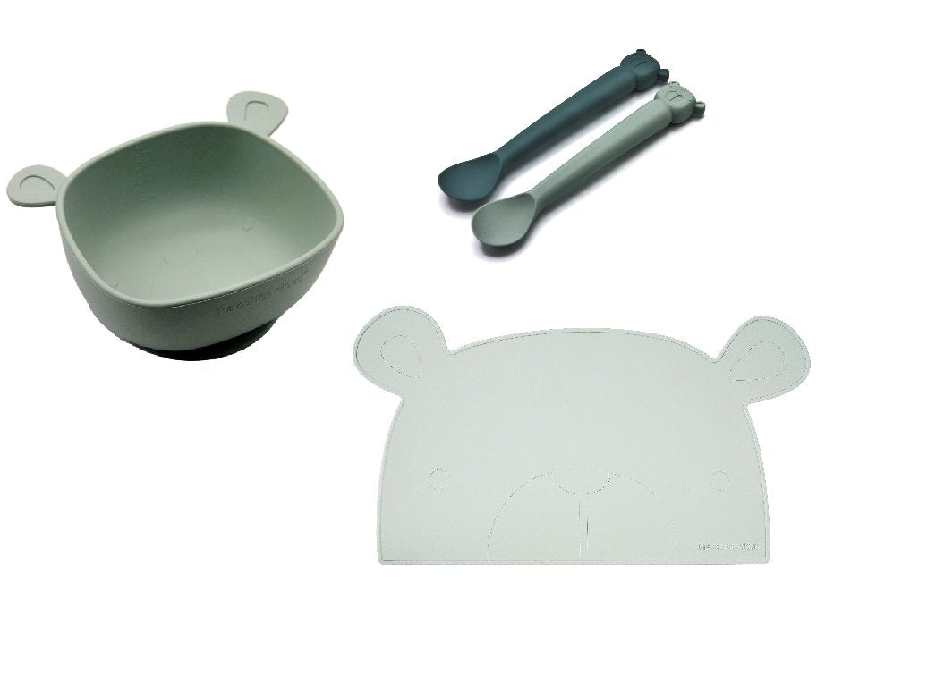 Iceberg Silicone Placemat, Spoon, and Learning Bowl Set