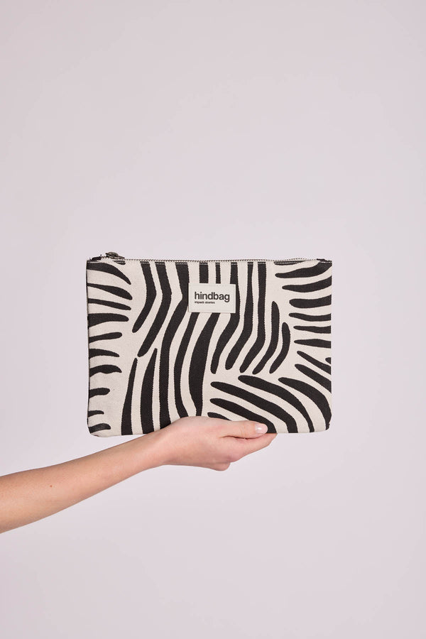 Ema Ecru Zebra Pouch