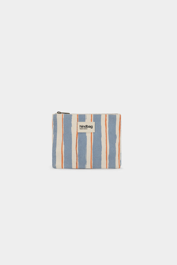 Lou Striped Orange and Blue Pouch