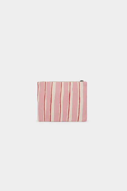 Pochette Lou Rayures Rouge et Rose