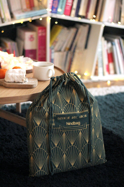 Pochon cadeau réutilisable vert