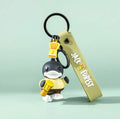Sleutelhanger met zwarte eend en campermotief