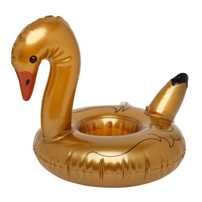 porte gobelet gonflable flamant rose dore