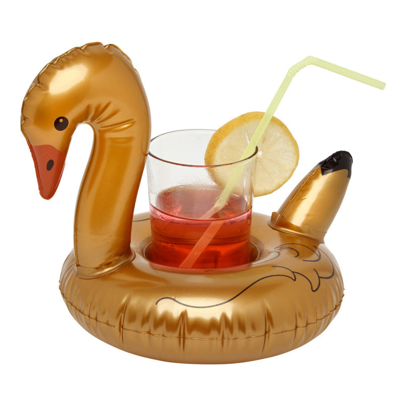 Inflatable Golden Swan Cup Holder