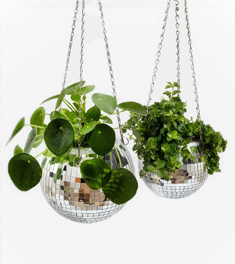 Disco ball plant pot