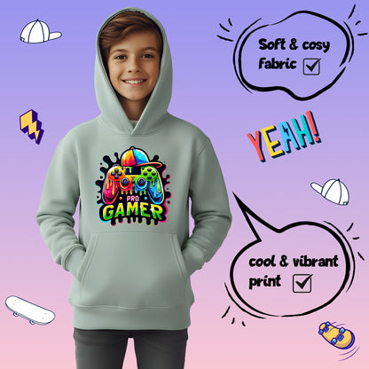 Fringoo gamer Sweat à capuche garçon Cotton Rich Soft Hooded Sweatshirt- Pro gamer vert
