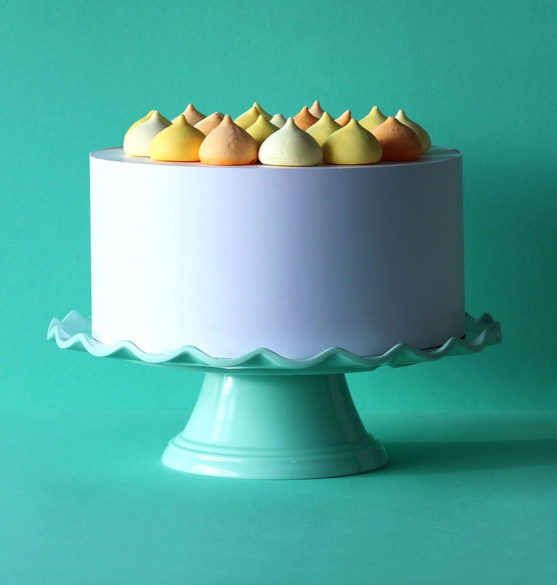 Présentoir à gâteau - ondulé - menthe