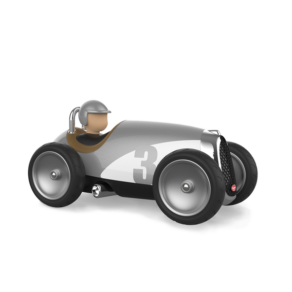 Voiture de Course Argentée