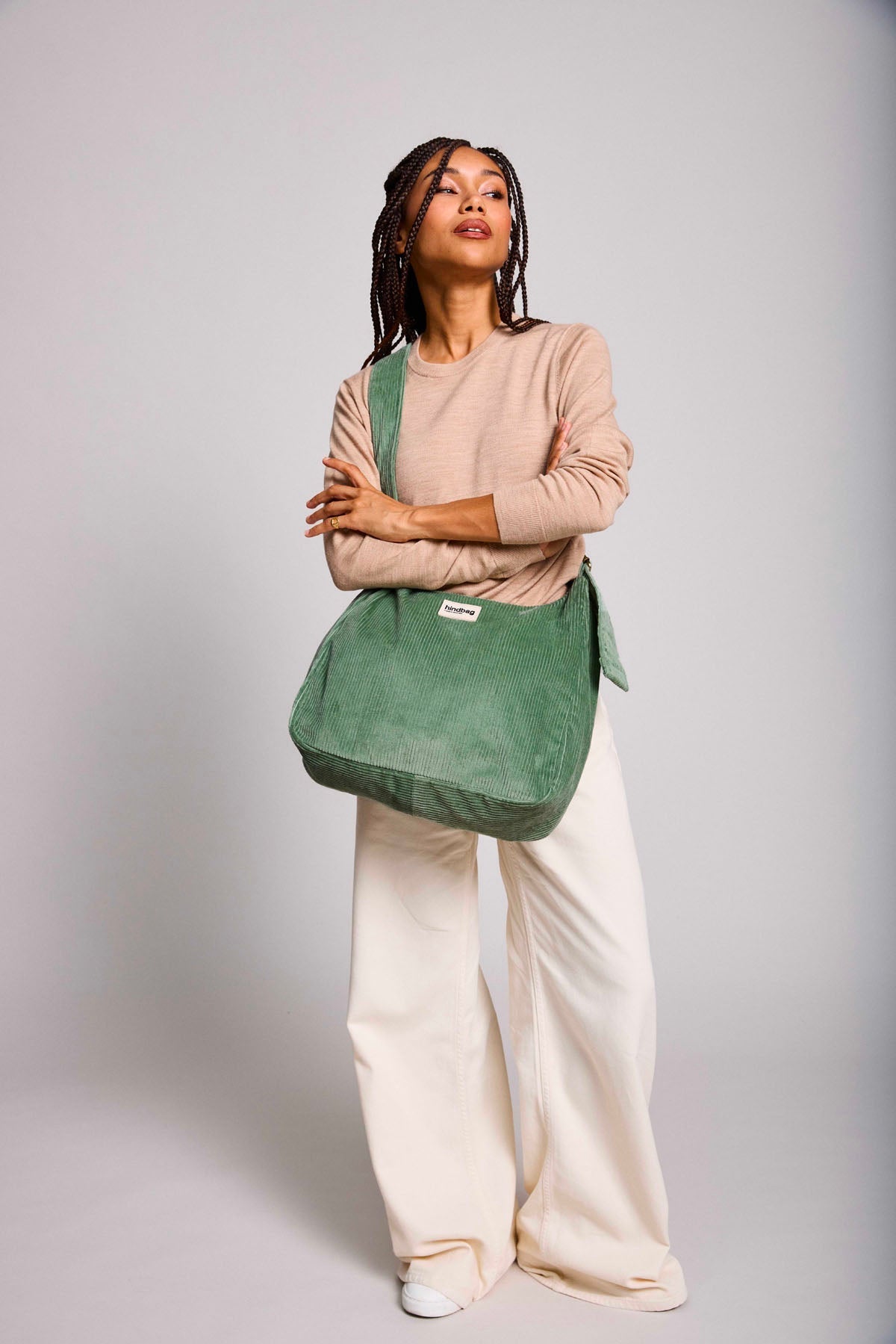 Claire Water Green Velvet Hobo Bag