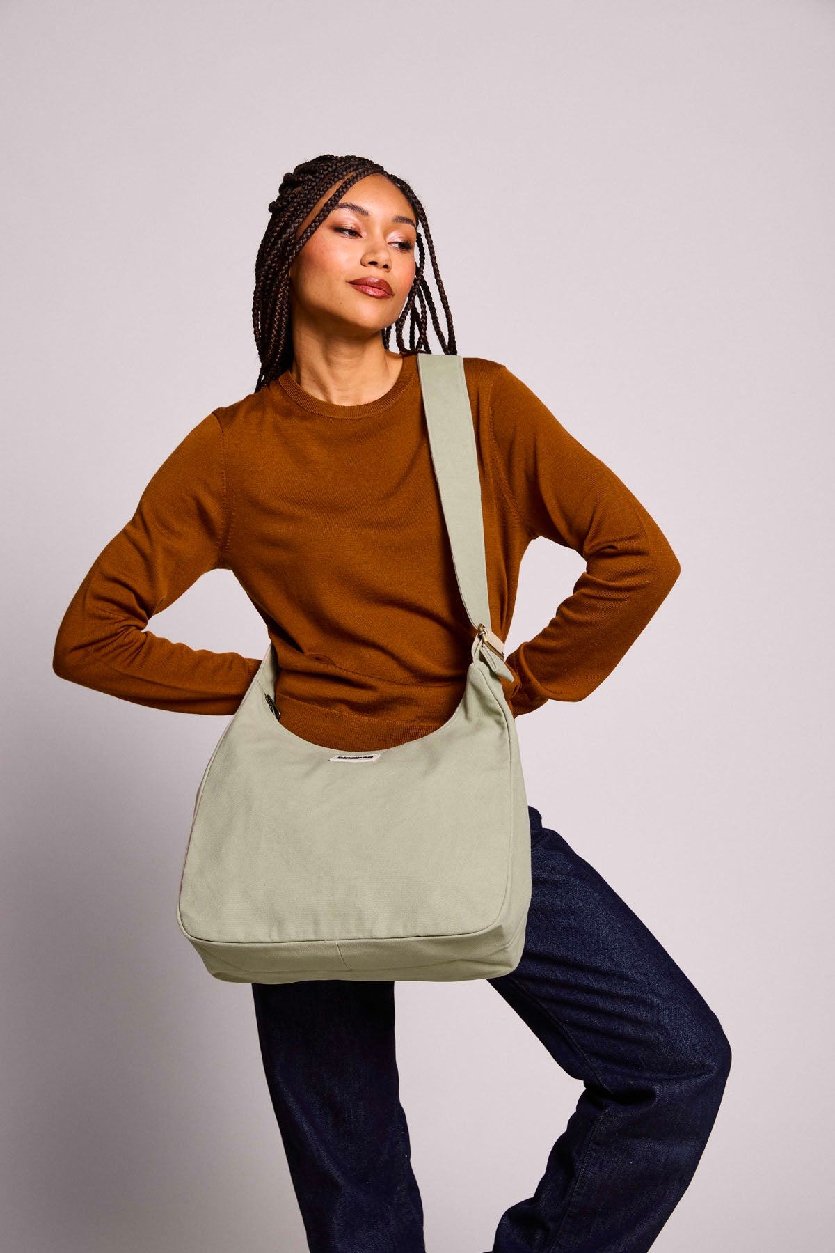 Sac hobo Claire Vert argile