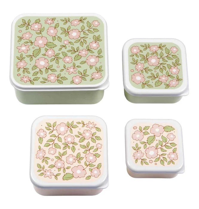 Pack of 4 Snack and Lunch Boxes - Flower