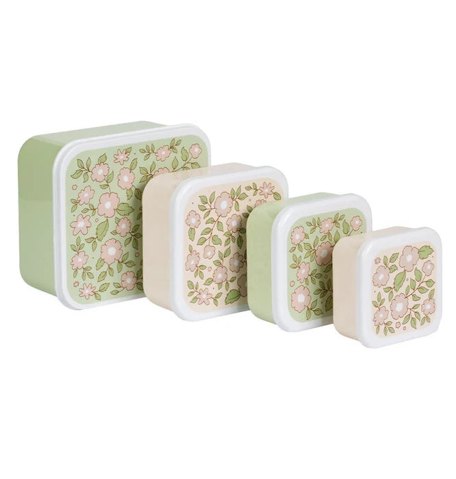 Pack of 4 Snack and Lunch Boxes - Flower