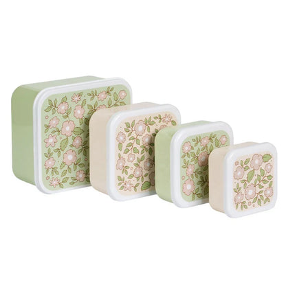 Pack of 4 Snack and Lunch Boxes - Flower
