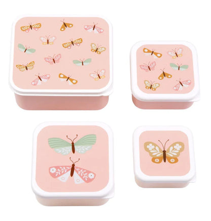 Pack of 4 Snack and Lunch Boxes - Butterflies