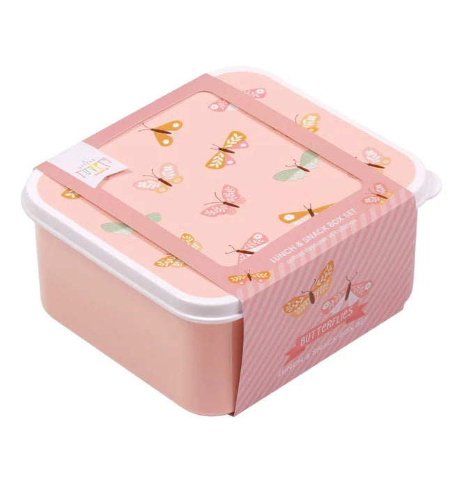 Pack of 4 Snack and Lunch Boxes - Butterflies