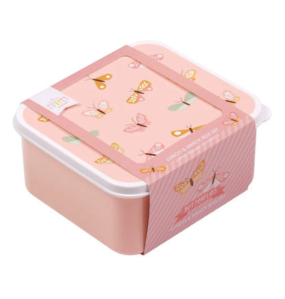 Pack of 4 Snack and Lunch Boxes - Butterflies
