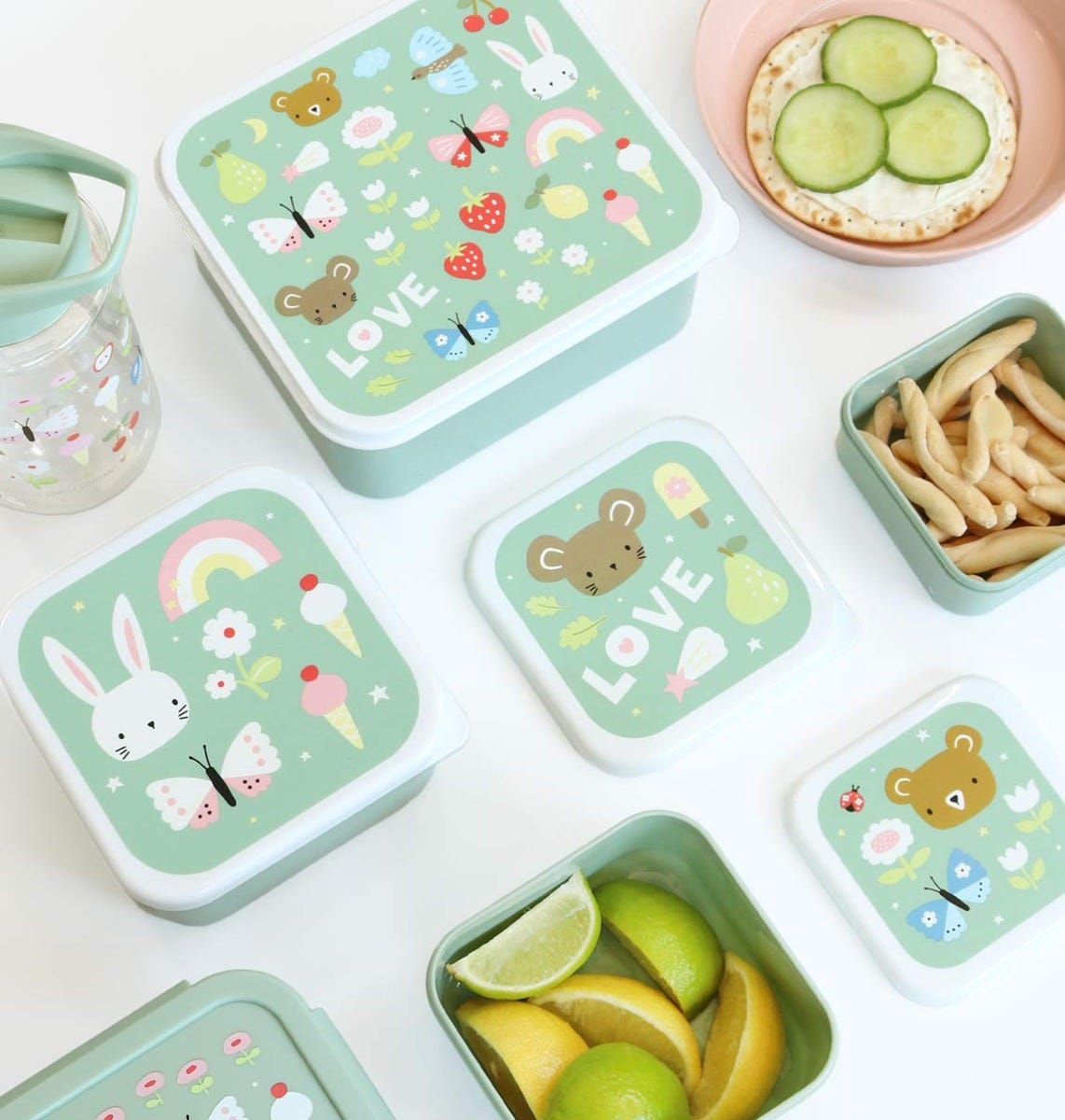 Lot de 4 boîtes repas et goûter - Joy – vue 2 – A Little Lovely Company