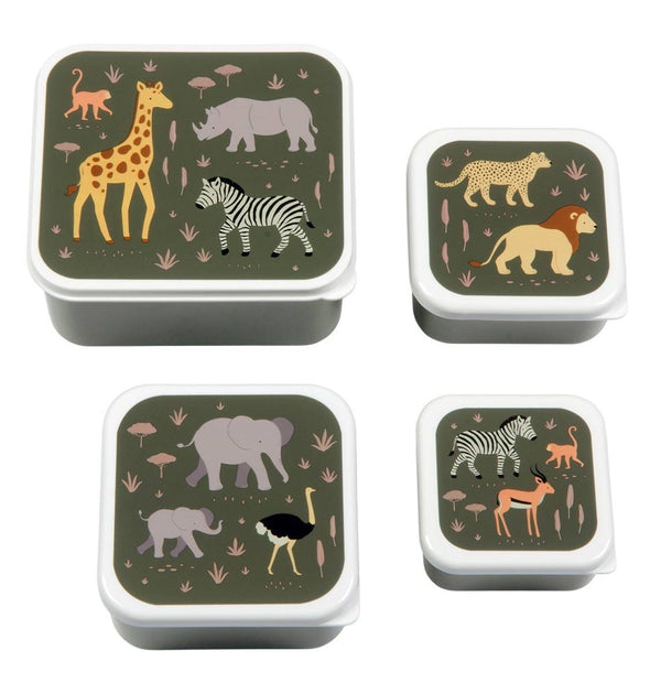 Lot de 4 boîtes repas et goûter - Savane – A Little Lovely Company