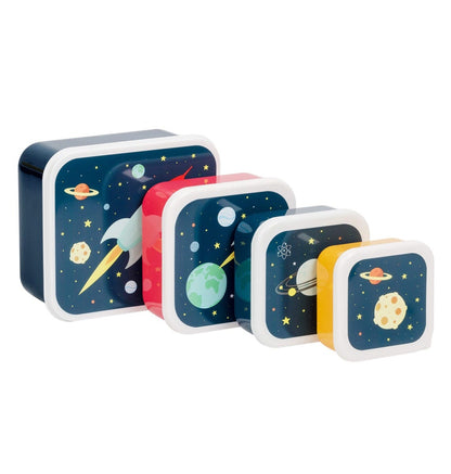 Lot de 4 boîtes repas et goûter - Espace – vue 3 – A Little Lovely Company