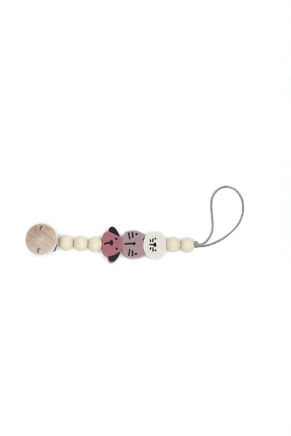 Silicone Animal Pink Dummy Clip