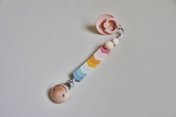 Silicone Pacifier Clip Chevron Candy