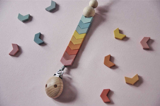 Silicone Pacifier Clip Chevron Multi